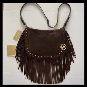 Michael Kors Dakota Cross Body Bag Leather Fringe